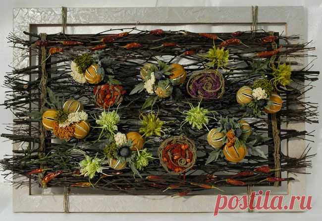 Впечатляющие картины в технике флористического коллажа - Рукоделие