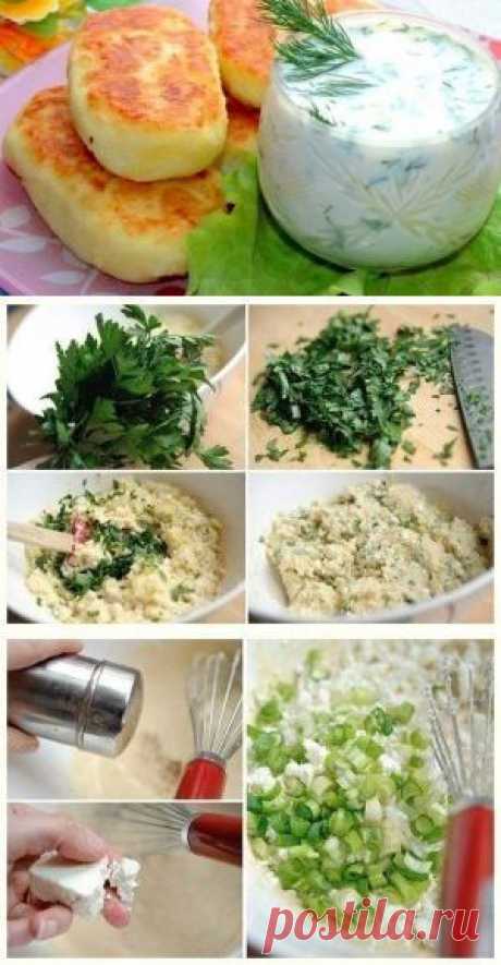 Оладьи с яйцом и зелёным луком
