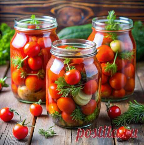 "Особенный" рецепт консервированных ПОМИДОРОВ — получаются невероятно ВКУСНЫМИ! 

Ингредиенты:

помидоры,
листья смородины, вишни и хрена,
укропные зонтики,
петрушка,
чеснок,
лук,
лавровый лист,
перец горошком,
чеснок.
Хотя набор продуктов привычный, ключ к невероятному вкусу этих помидоров кроется в методе их приготовления и, конечно, в особом рассоле!
Для рассола нужно:

Вода — 1 литр,
Уксус — 50 мл,
Соль — столовая ложка с горкой,
Сахар — 3 столовых ложки.
Сначала подго...
