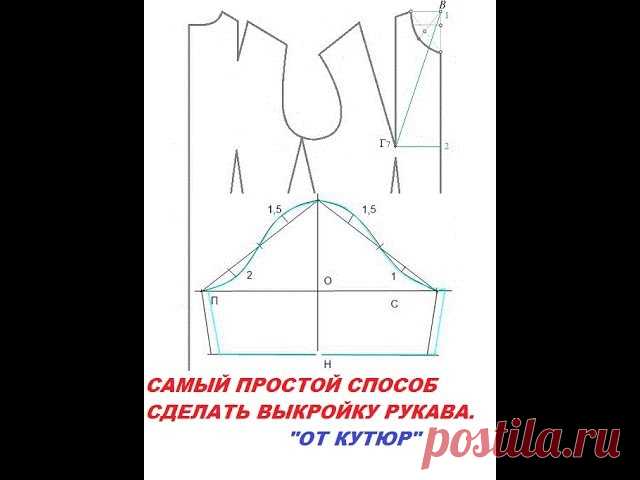 ВЫКРОЙКА РУКАВА.САМЫЙ ПРОСТОЙ СПОСОБ.
