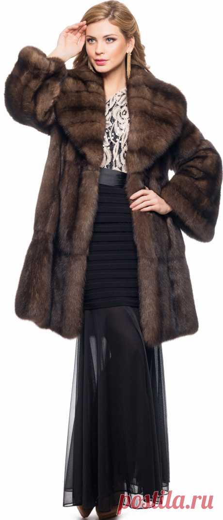 Купить Полупальто из меха соболя, модель 106100 - Цена 2062500