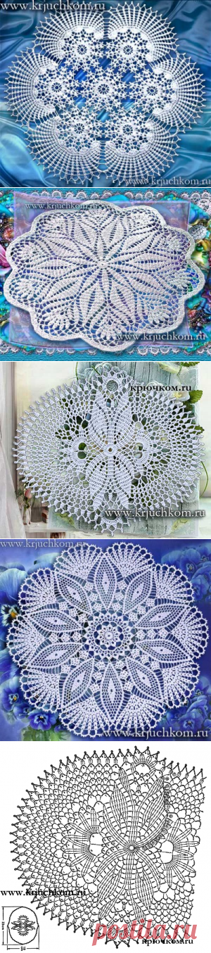 Ажурные вязаные салфетки