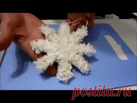 Объемная снежинка в технике торцевание