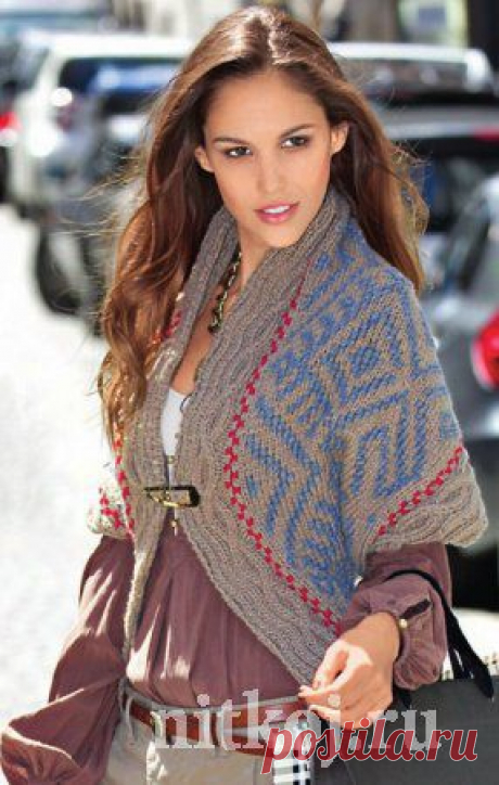 Вязаный жилет с жаккардовым узором » Ниткой - вязаные вещи для вашего дома, вязание крючком, вязание спицами, схемы вязания