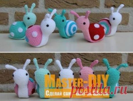 Симпатичные улитки крючком. Амигуруми