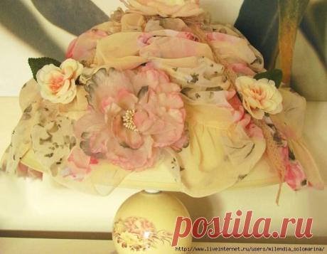 Как сделать юбочку для абажура с стиле шебби