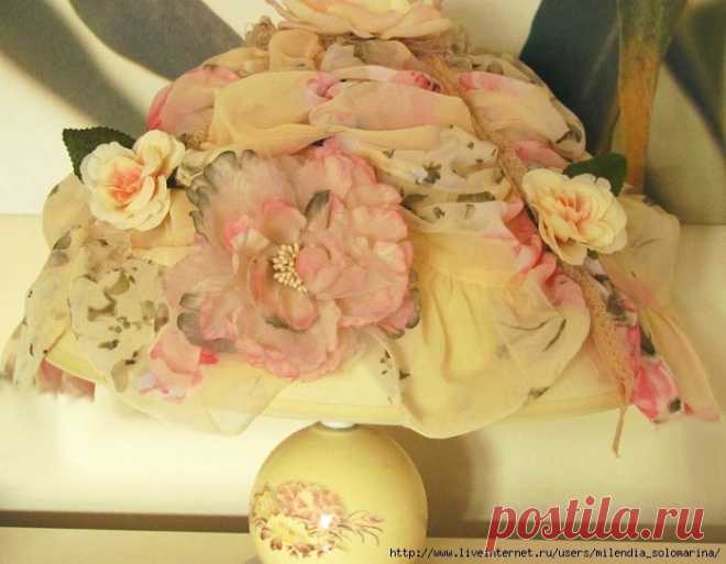 Как сделать юбочку для абажура с стиле шебби