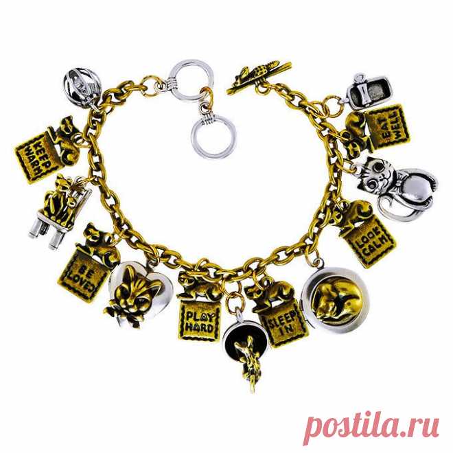 Браслет "Кошки" River 
Бренды Бижутерия 	River Island
Материал 	кристаллы Swarovski, Под бронзу, Под серебро, Эмаль