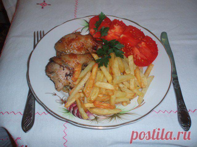 Куриные голени фаршированные грибами.