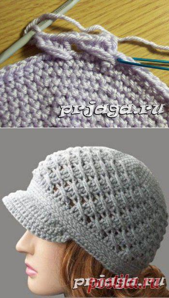 Вязание крючком шапки для женщин с вытянутыми столбиками