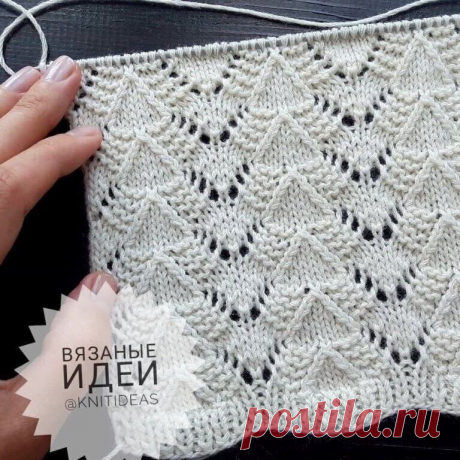 Вязание спицами. Нежный узор для вязания.