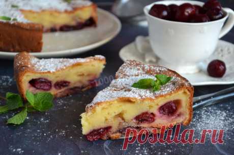Заливной английский пирог с вишней рецепт с фото пошагово и видео - 1000.menu