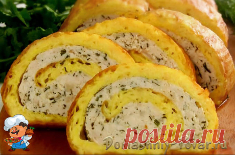 Сырный рулет с курицей: рецепт с фото и видео, в духовке