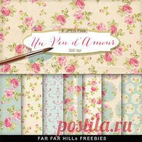 Far Far Hill - Free database of digital illustrations and papers: New Freebies Kit of Backgrounds - Un Peu d'Amour