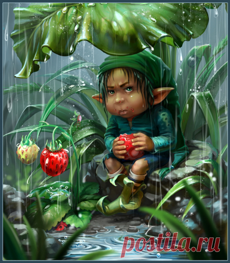 Гномы, земляника