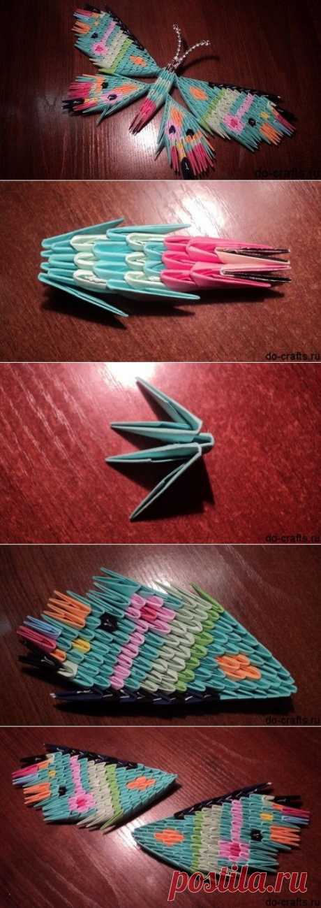 Бабочка из оригами модулей, схема