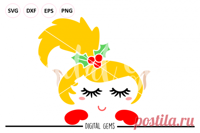 Elf SVG / DXF / EPS / PNG files By Digital Gems | TheHungryJPEG.com