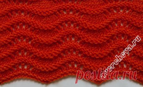 узор 384 волны 2 | каталог вязаных спицами узоров