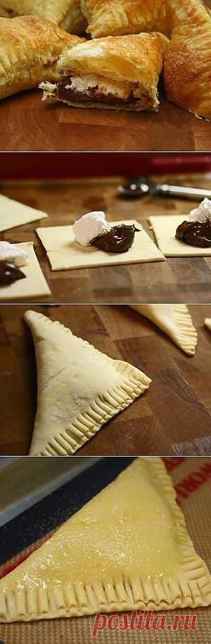 Нежные слойки с Нутеллой и зефиром - оригинальный десерт просто и быстро. Фото рецепт | Вкусный рецепт