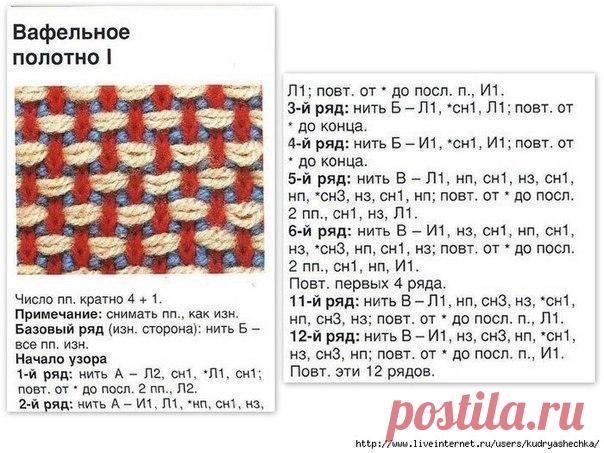 многоцветные узоры спицами.