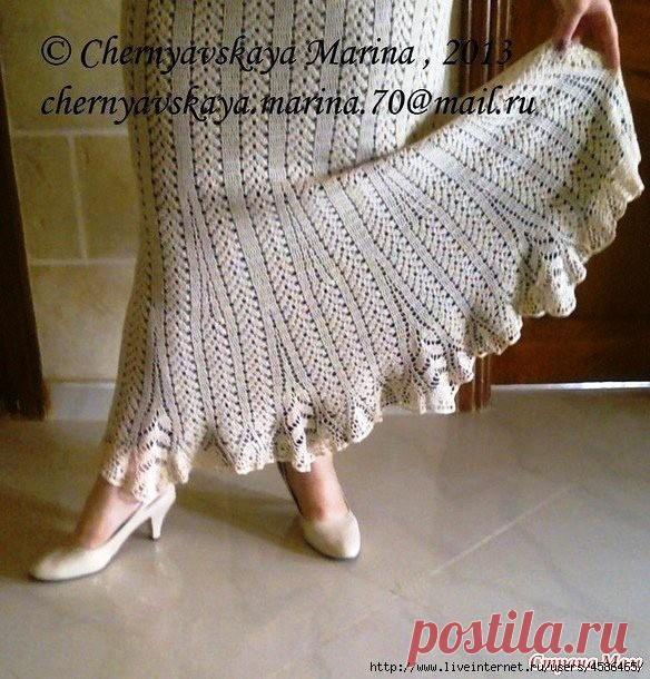 ​Длинная вязаная юбка