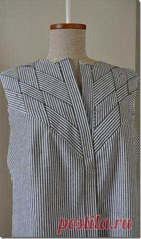 (6) Blouse with woven strips of fabric – part 5 (Sigrid - sewing projects)