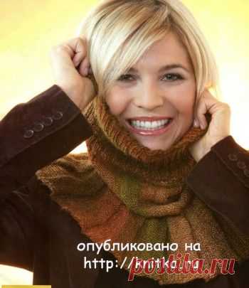 Манишка из меланжевой пряжи, связанная спицами, Вязание для женщин