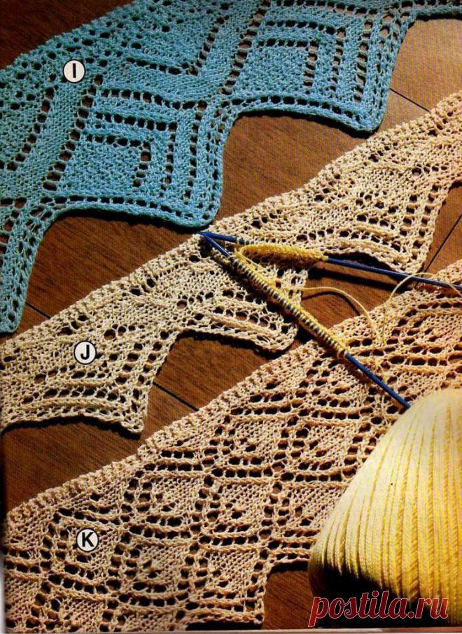 Ажурная кайма спицами..