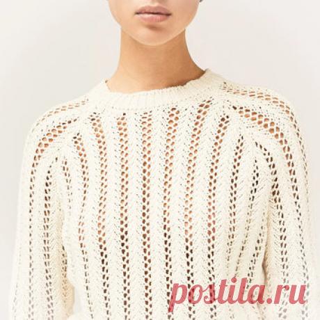 Полупрозрачный джемпер реглан с ажурными дорожками от бренда Rag&Bone… | Вяжем вместе! | Дзен