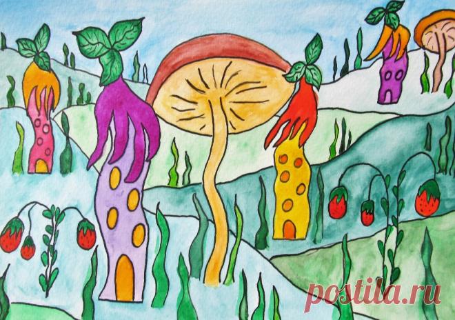 Акварельные серия "Сказочные домики".
 Размер 14,8 см х 21 см (А5).

Иллюстрации выполнены художественными акварельными красками на бумаге для акварели и тушью.