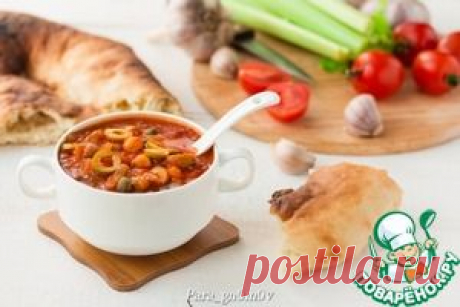 Густой томатный суп с нутом - кулинарный рецепт
