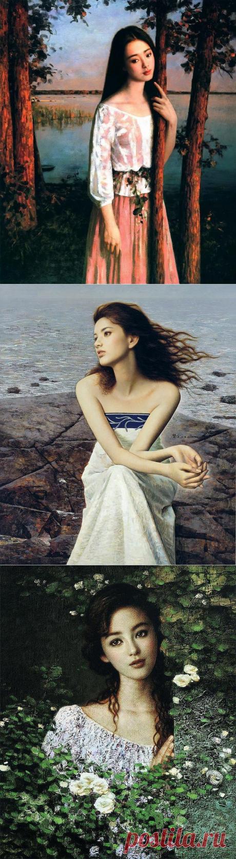 Твой милый задумчивый взгляд... Художник Xie Chuyu..