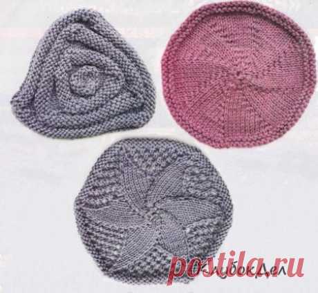 Узоры спицами: треугольный мотив, «Вертушка», «Цветок в ажуре» Новые варианты узоров спицами в вашу копилку: узор треугольный мотив, «Вертушка», «Цветок в ажуре». Оригинальные узоры с описанием вязания спицами.Треугольный мотивВяжите на трех спицах по кругу от внешнего края к внутреннему. Наберите 90 п. (по 30 п. на каждую спицу), замкните в круг, поставьте