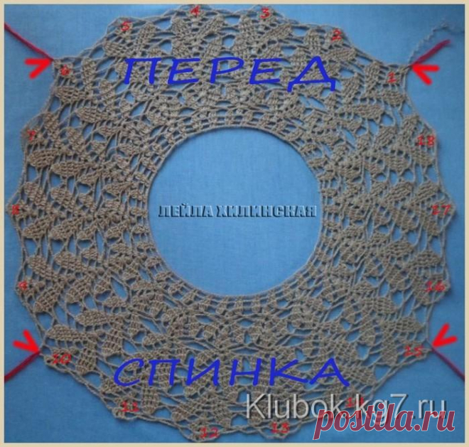 Топ крючком с круглой кокеткой | Клубок