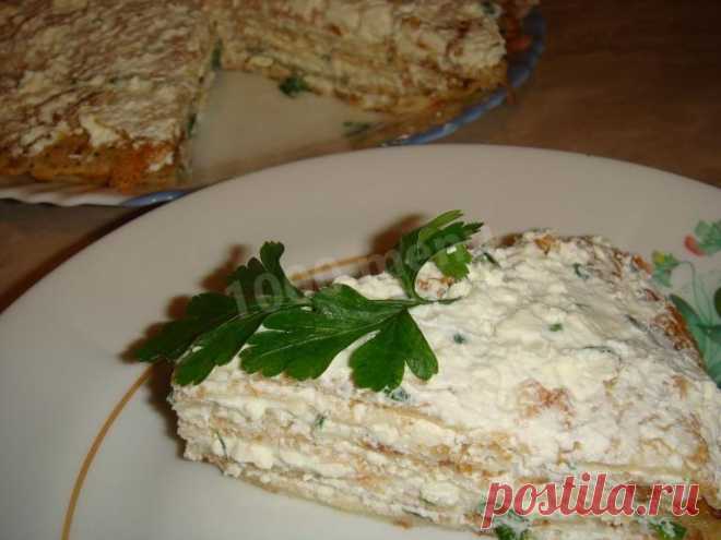 Блинный сметанный торт с брынзой рецепт с фото пошагово - 1000.menu