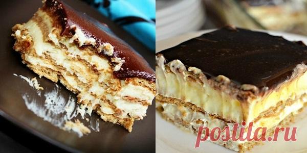 Вкуснющий торт-эклер без выпечки: этот десерт вскружит голову любому сладкоежке! Торт-эклер без выпечки: Круче только Наполеон!