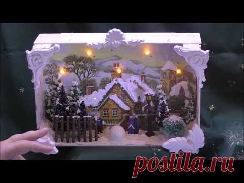 Deko Box Dekokiste Weihnachten - Shadow Box Winter - Mandarinenkiste