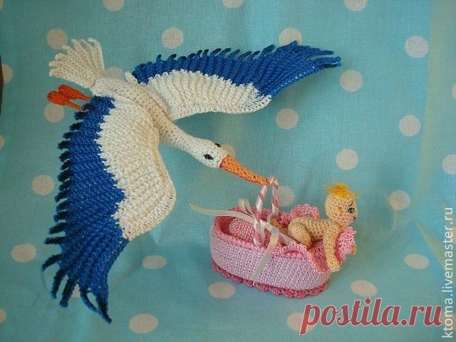 МК Аист с корзинкой. Авторская работа – купить в интернет-магазине на Ярмарке Мастеров с доставкой - 2XTJ5RU | Самара