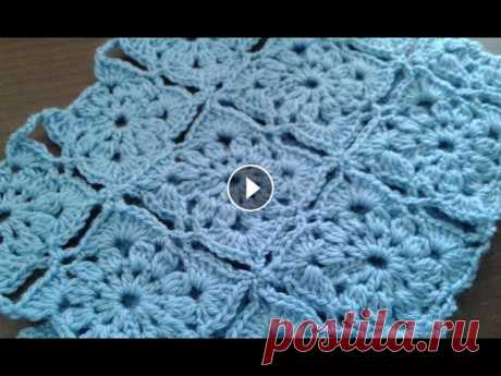 Жакет из квадратных мотивов (безотрывное вязание крючком). Часть 1. Жакет из квадратных мотивов (безотрывное вязание крючком). Часть 2. Жакет из квадр...