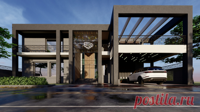 Behance :: Editing 2 KANAL LUXURY HOUSE FACADE VISUALIZATION