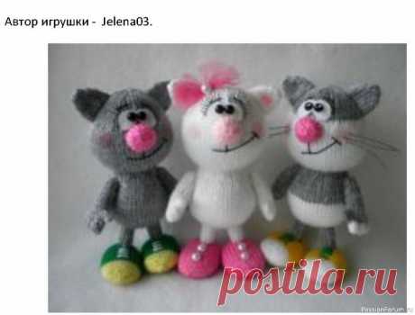 Котики спицами. МК | Вязаные игрушки. Мастер-классы, схемы, описание.