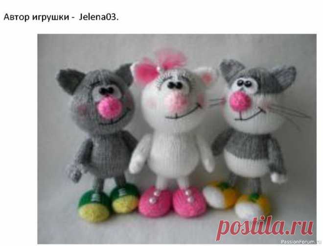 Котики спицами. МК | Вязаные игрушки. Мастер-классы, схемы, описание.