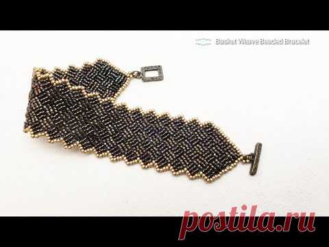 Basket Weave Beaded Bracelet. Beading Tutorials. Beads Jewelry Making. Handmade.