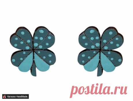 Серьги 'Клевер' ручной работы купить в Минске и Беларуси, цены на HandMade