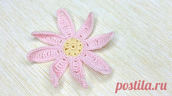 Мастер-класс по вязанию крючком розовой ромашки. | Повязули. Вязание крючком и вязание С2С. | Яндекс Дзен