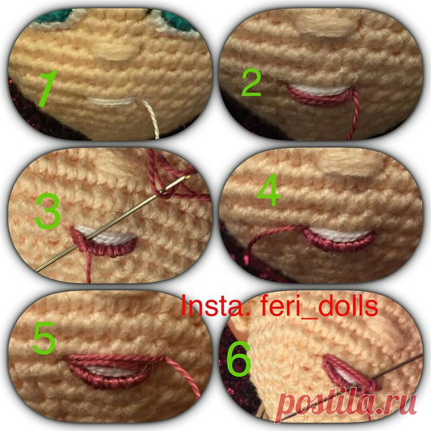 Как вышить губки
#оформление@ami.dolls