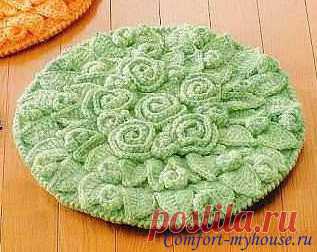 Коврики из вязаных крючком роз | Уют и тепло моего дома