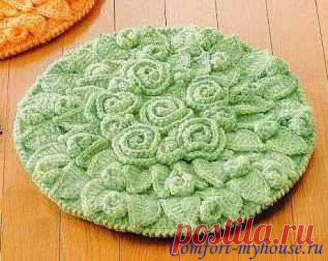 Коврики из вязаных крючком роз | Уют и тепло моего дома