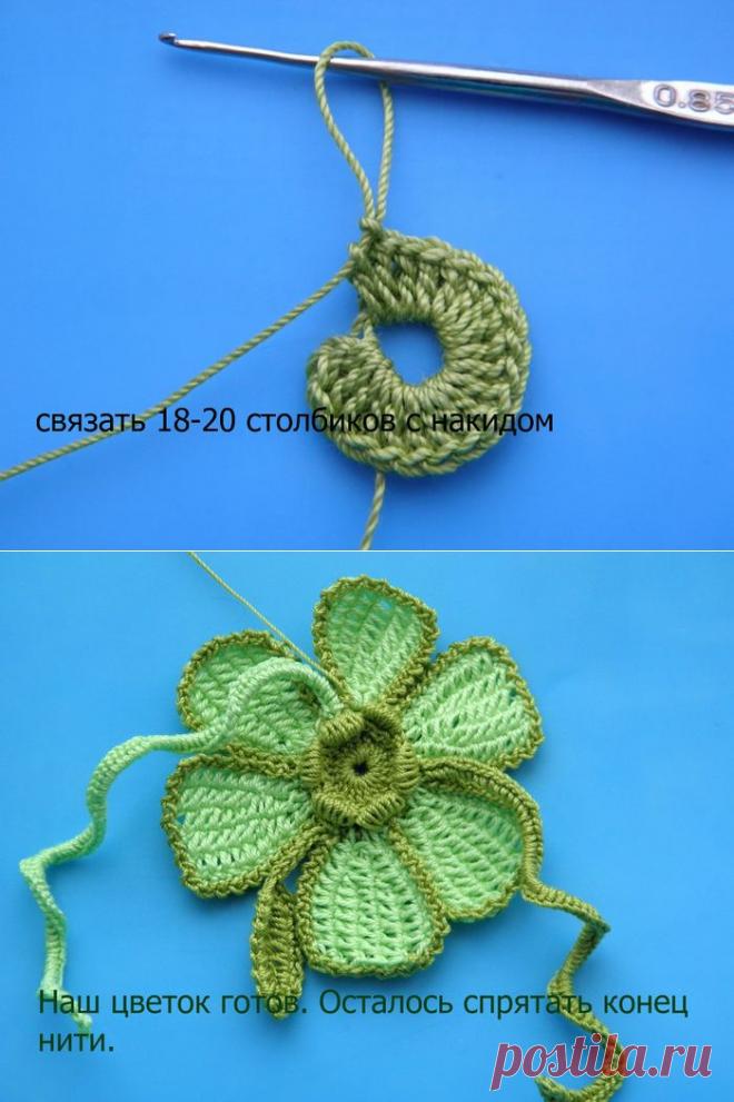Будем вязать новый цветок в тунисской технике..