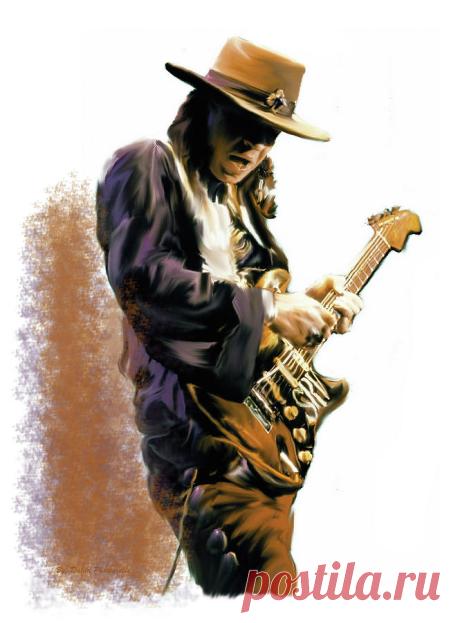 Flash Point Stevie Ray Vaughan by Iconic Images Art Gallery David Pucciarelli Flash Point Stevie Ray Vaughan Painting by Iconic Images Art Gallery David Pucciarelli